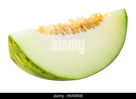 Sliced green melon isolated on white background with clipping path Stock Photo
