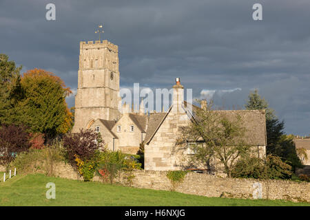 The Cotswold church of Peter and Paul in early autumn light, Northleach, Gloucestershire, England, UK Stock Photo