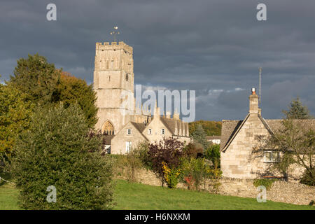 The Cotswold church of Peter and Paul in early autumn light, Northleach, Gloucestershire, England, UK Stock Photo