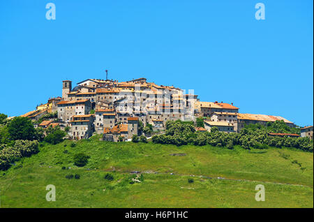 Village of Castelluccio di Norcia (before earthquake 2016), Sibillini Mountains National Park, Umbria, Italy Stock Photo