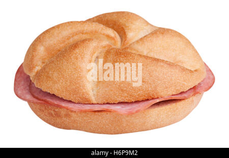 bread with sausage and clipping path Stock Photo