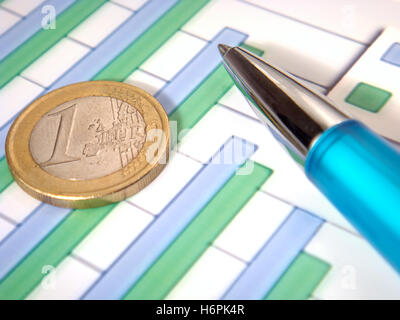 chart euro business dealings deal business transaction business bussiness work job labor profession occupation financial Stock Photo