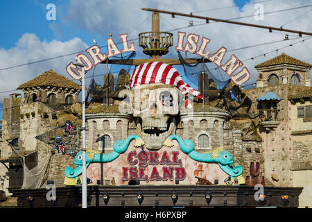 Blackpool Coral Island amusements exterior   Holiday sea side town resort Lancashire tourist attractions amusement arched design Stock Photo