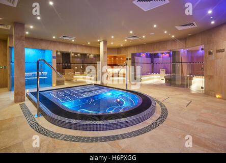 Spa Pool interior modern posh clean   Inside Spa Nelson sauna space Jacuzzi private  council Quality deluxe luxury posh well hi- Stock Photo