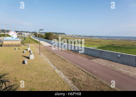 Coastal levee, Asahi City, Chiba Prefecture, Japan Stock Photo