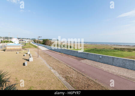 Coastal levee, Asahi City, Chiba Prefecture, Japan Stock Photo