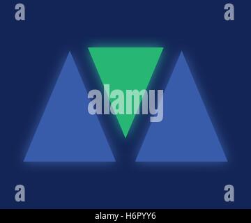 Triangle Logo Design with M Letter. Stock Vector
