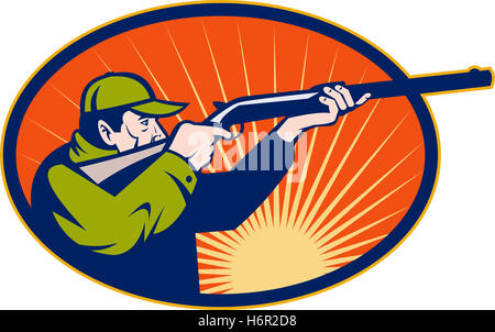 game tournament play playing plays played bird hunter illustration shooting gun firearm hunting chase sport sports bird male Stock Photo