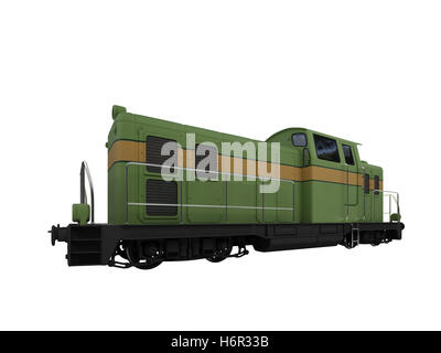 railway locomotive train engine rolling stock vehicle means of travel object isolated traffic transportation toy transport Stock Photo