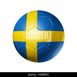 ball sweden flag swedish team section selections selection sport sports soccer football cup blue spare time free time leisure Stock Photo