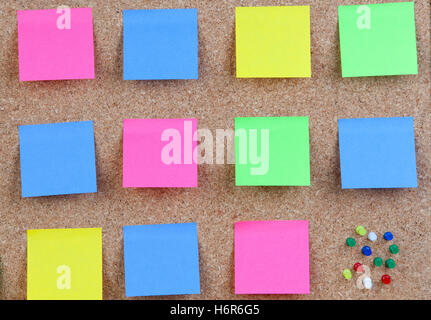 blue office note memo write wrote writing writes board object remember model design project concept plan draft space blank Stock Photo