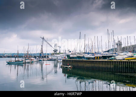 The Pendennis Marina in Falmouth, Cornwall. Stock Photo