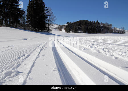 magnificent snow while cross-country skiing in the allgau Stock Photo