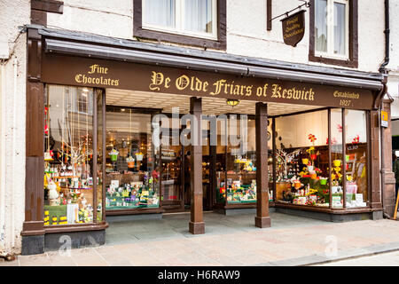 Ye Olde Friars of Keswick, chocolate and gift shop, Keswick, Lake District, Cumbria, England Stock Photo