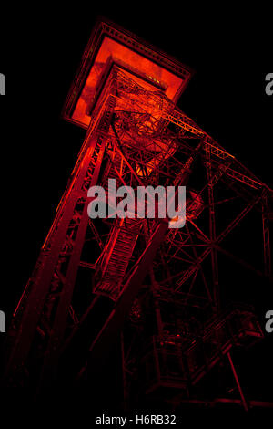 coloured colourful gorgeous multifarious richly coloured berlin twilight radio tower in the evening lighting illumination tower Stock Photo