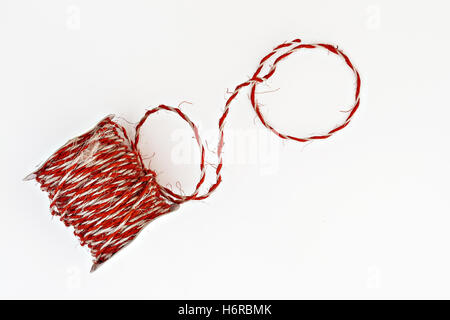 kraft red twine in a roll isolated. Stock Photo