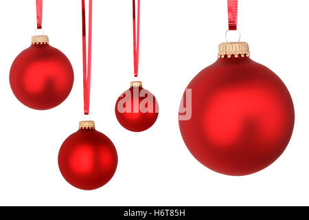 isolated, decoration, christmas, balls, ornaments, red, xmas, x-mas, glass, Stock Photo