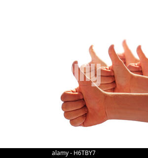 thumbs up on white background Stock Photo