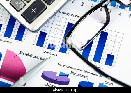 blue career tool object education job economical macro close-up macro admission close up view detail chart model design project Stock Photo