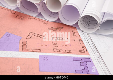 note memo career strategy object job macro close-up macro admission close up view detail colour model design project concept Stock Photo
