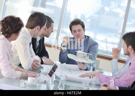 woman profile humans human beings people folk persons human human being house building office laptop notebook computers Stock Photo