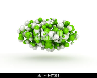 science, abstract, balls, spheres, green, motion, postponement, moving, Stock Photo