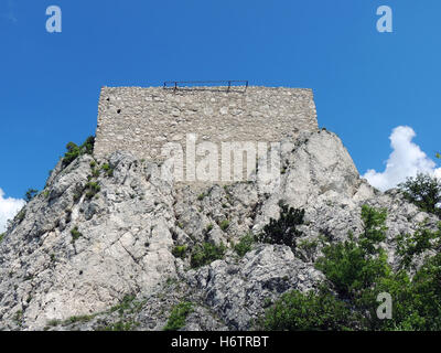 hill ruin ruins fortification mountain old historical story hill stone antique austrians europe look glancing see view looking Stock Photo