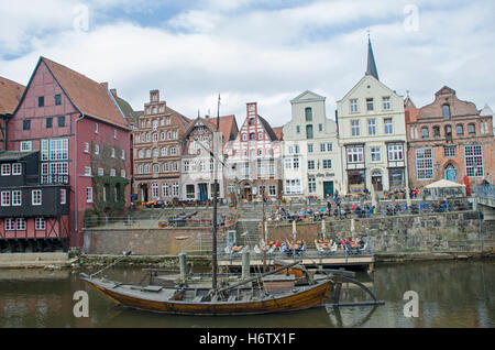 house building historical houses city town tourism old town europe harbor sightseeing frame-work germany german federal Stock Photo