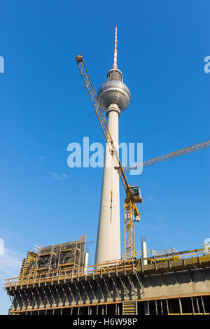 construction on alexanderplatz Stock Photo