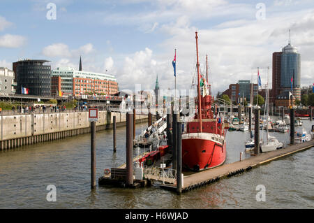 Hamburg harbour on the Elbe river, Hamburg Stock Photo