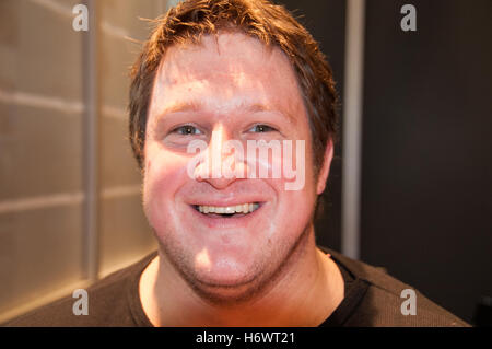Matthias Steiner, laughing during a signing session at the Frankfurt Bookfair 2009 Stock Photo