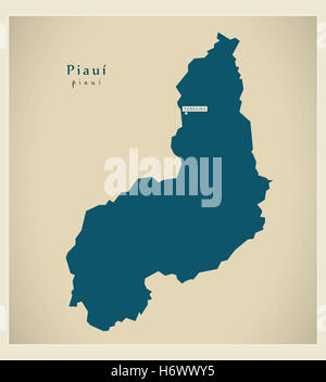 Modern Map - Piaui BR Stock Photo