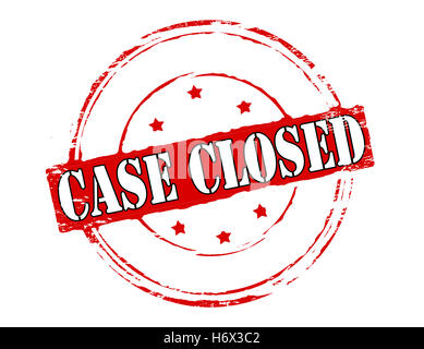 Rubber stamp with text case closed inside, vector illustration Stock Photo