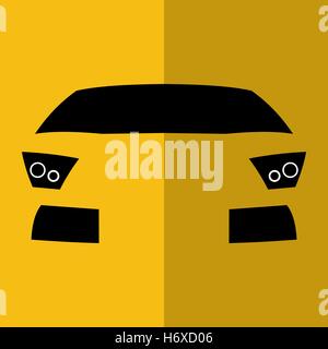 Vector front view yellow car Stock Vector