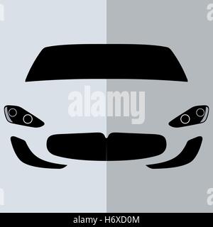 Vector front view white car Stock Vector