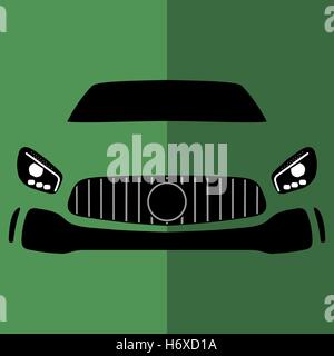 Vector front view green car Stock Vector