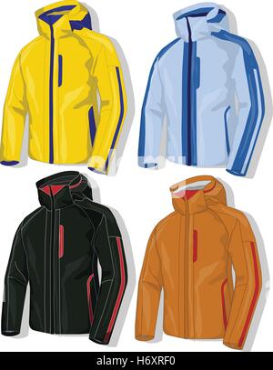 Sport jacket vector set on white background. Stock Vector