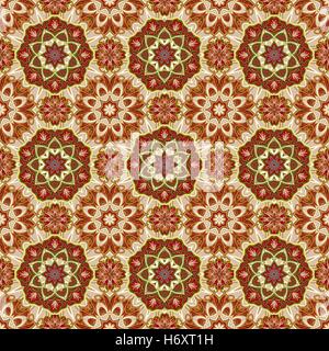 Seamless vector colorful pattern. East ornament with colorful details on the turquoise background. Tracery of mandalas for textile. Stock Vector