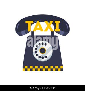 Taxi phone icon. Flat illustration of taxi phone vector icon for web. Stock Vector
