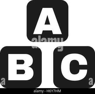 ABC building blocks icon. ABC bricks vector design. Baby bricks symbol. web. graphic. JPG. AI. app. logo. object. flat. image. s Stock Vector