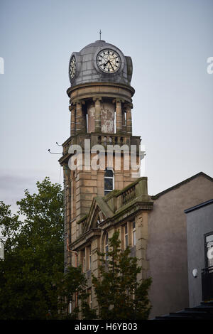 Nelson Lancashire landmark clock tower   Cotton Mill town architecture pretty stunning market street bank building Historic hist Stock Photo