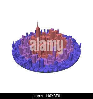 3d city circle.Isolated on white background. 3d Vector colorful illustration. Stock Vector