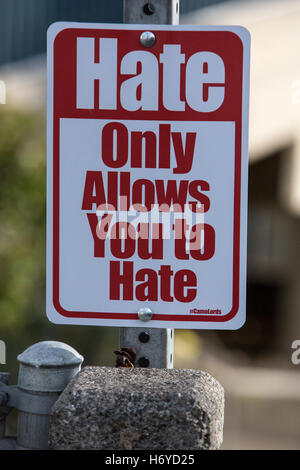 Hate Only Allows You to Hate Sign Stock Photo