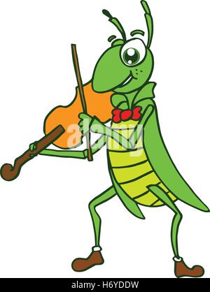 Grasshopper with a Violin Stock Vector Image & Art - Alamy