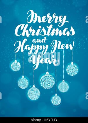 Merry Christmas and Happy New Year. Greeting card vector Stock Vector
