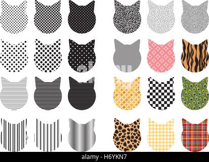 Cat Head Vectors Patterned Stock Vector