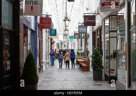 royal arcade shopping area the hayes Cardiff city centre center Wales United Kingdom Stock Photo