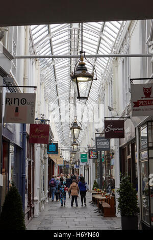 royal arcade shopping area the hayes Cardiff city centre center Wales United Kingdom Stock Photo