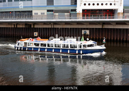 Cardiff boat tour on river taff Wales United Kingdom Stock Photo