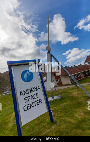 Norwegian Space Centre at Andenes, Andoya, Norway launches rockets into the atmosphere to try to predict the Northern Lights. Stock Photo